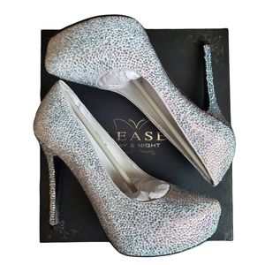 PLEASER DAY & NIGHT | Prestige-20 Rhinestone Platform Stilettos Heels | Size 9